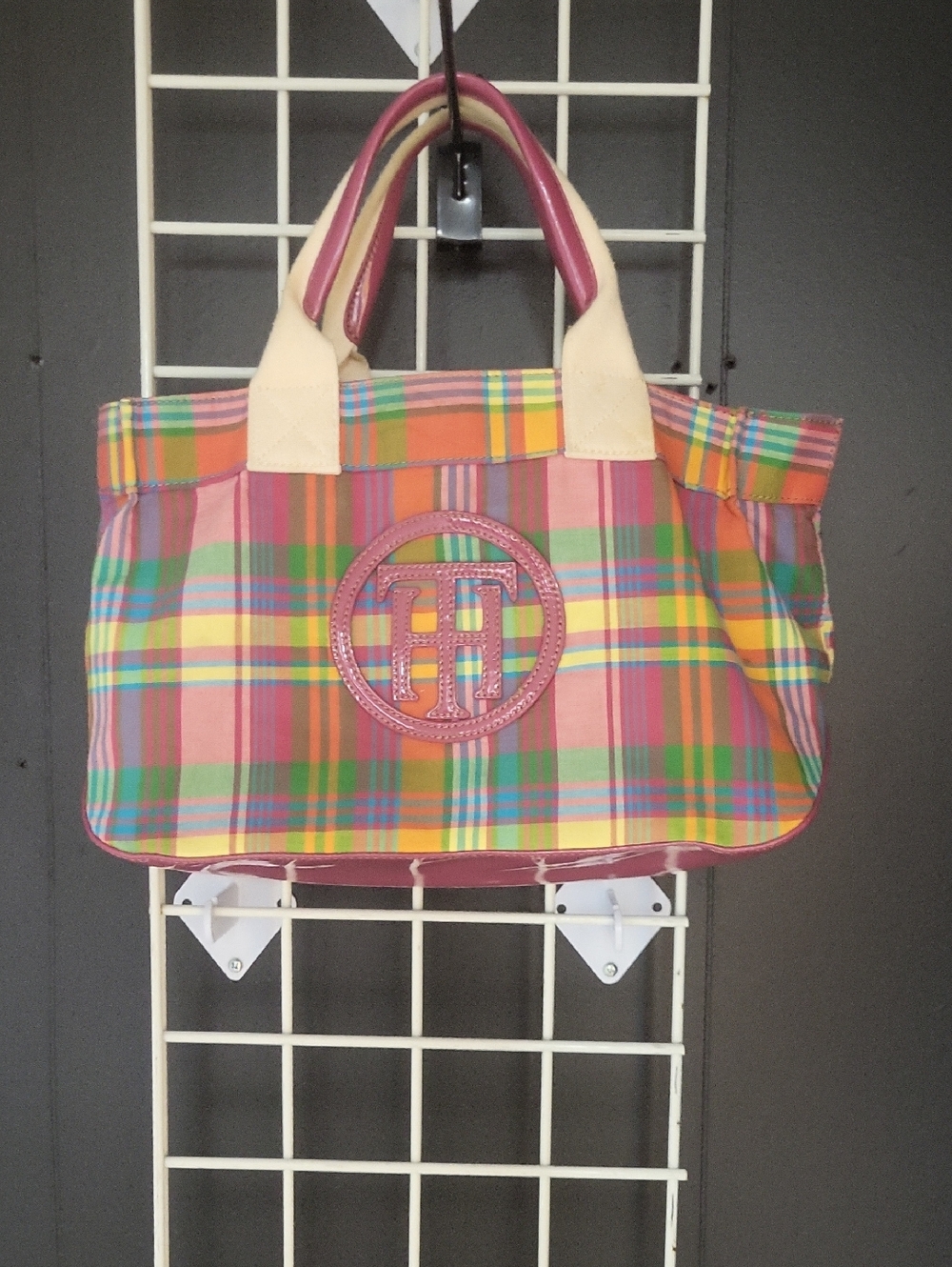 Tommy Hilfiger GARDEN Multicolor Plaid SHOULDER Or CLUTCH Tote Bag